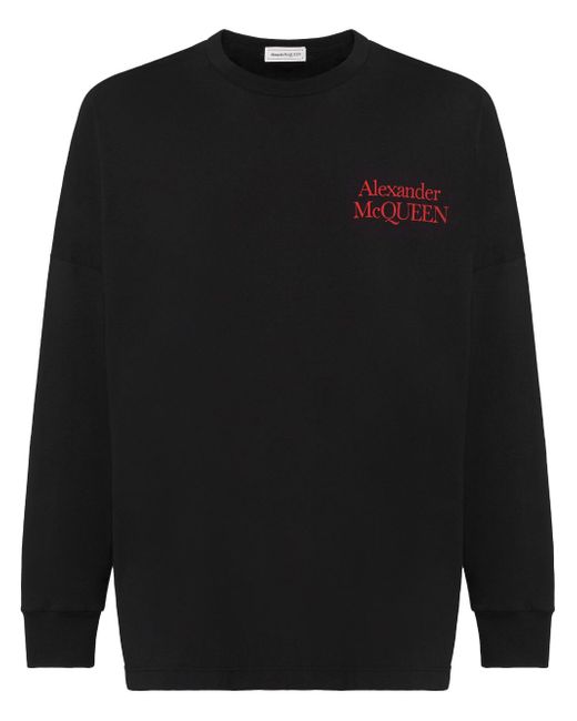 Alexander McQueen logo-print long-sleeved T-shirt