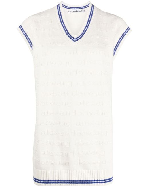 Alexander Wang stripe-detail knitted sleeveless top