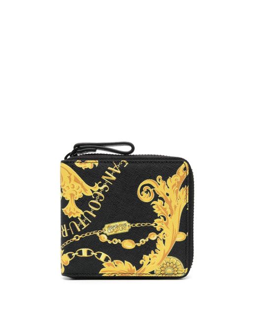 Versace Jeans Couture baroque-print leather wallet
