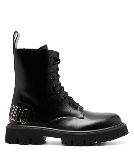 Moschino logo-embossed ankle boots