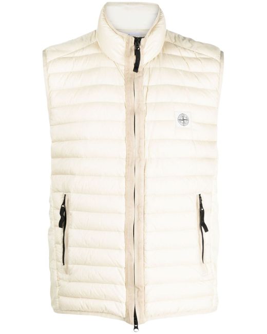 Stone Island logo-patch zip-up quilted gilet