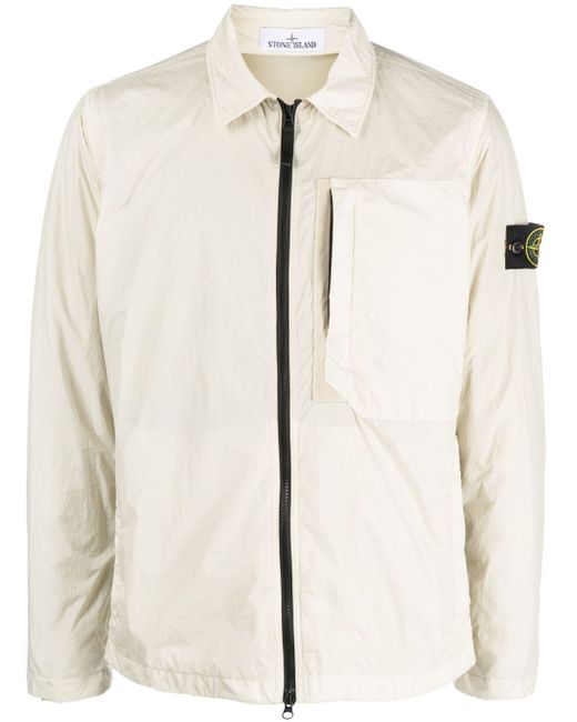 Stone Island Compass-patch lightweight zip-up jacket