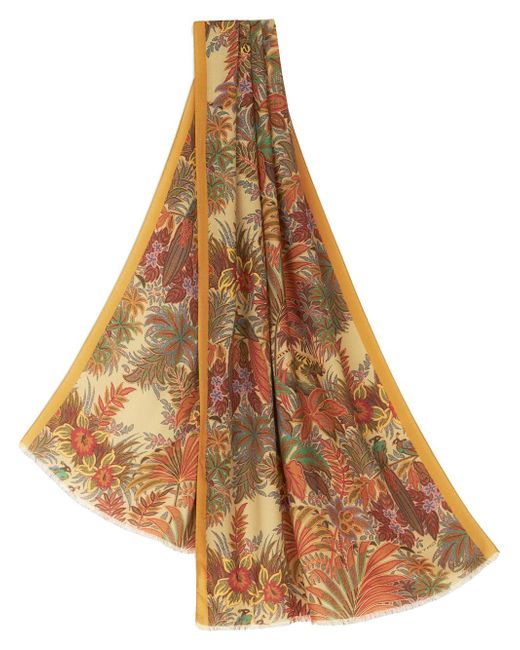 Etro floral-print frayed-edge scarf
