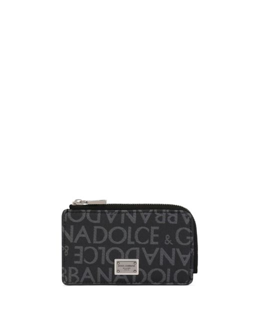 Dolce & Gabbana logo-jacquard zip around wallet