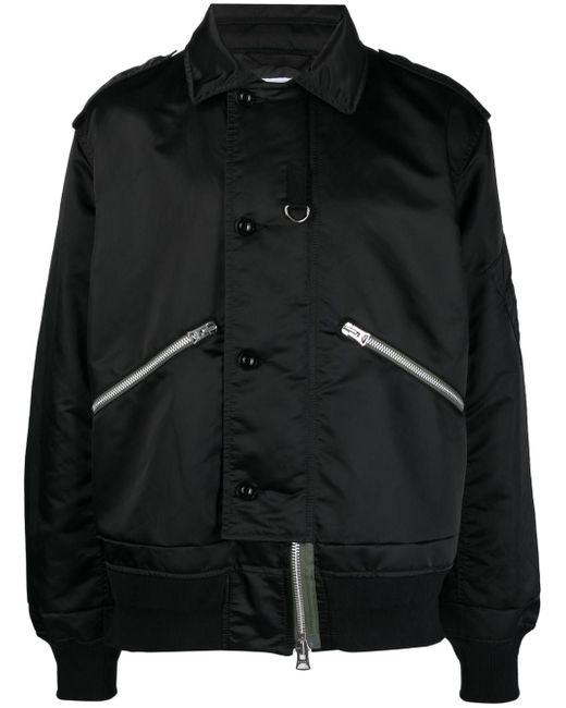 Sacai zip-up cotton-blend bomber jacket