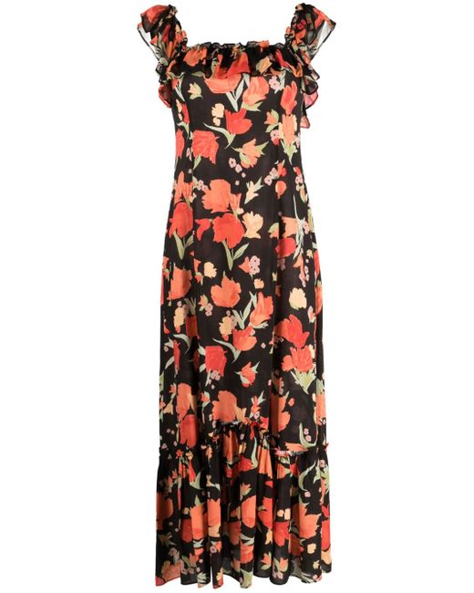 rixo floral-print ruffled dress