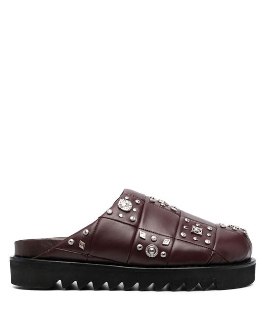Toga Virilis stud-embellished leather slippers