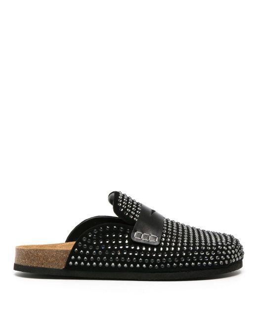 J.W.Anderson crystal-embellished leather loafers