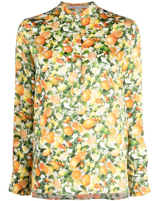 Stella McCartney floral-print band-collar shirt