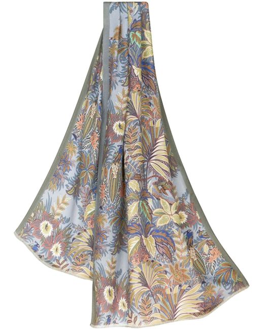 Etro floral-print cashmere silk-blend scarf