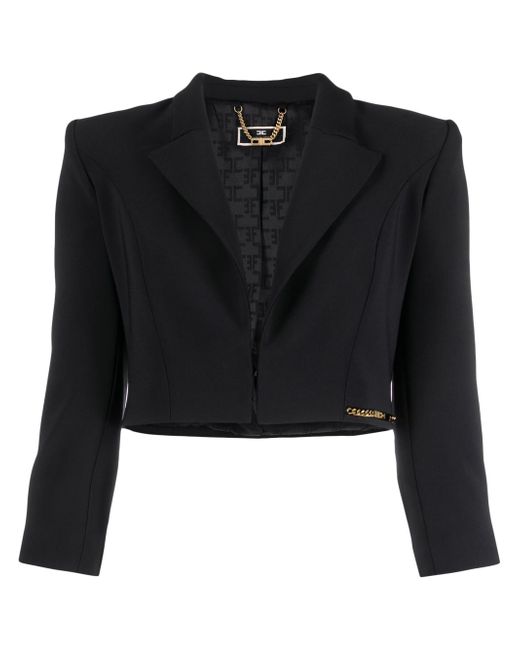 Elisabetta Franchi spencer-cut crepe cropped jacket