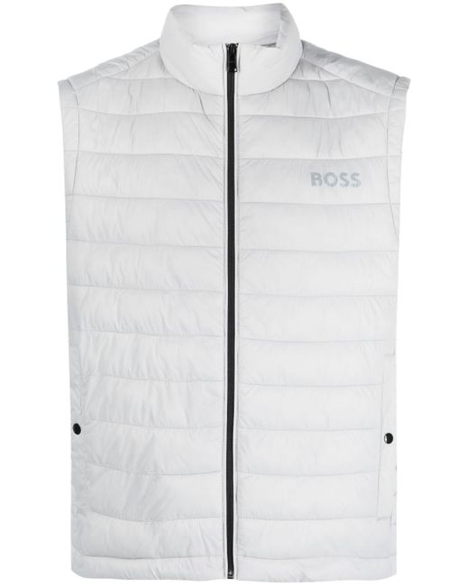 Boss logo-flocked quilted gilet