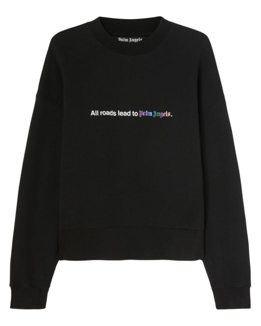 Palm Angels All Roads slogan-print sweatshirt