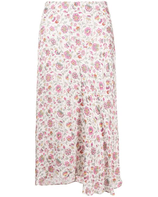 Isabel Marant Lisanne floral-print asymmetric skirt