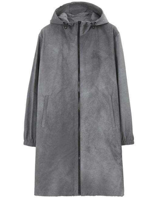 Burberry single-breasted hooded coat