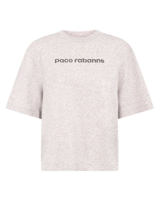Paco Rabanne logo-print rhinestone T-shirt