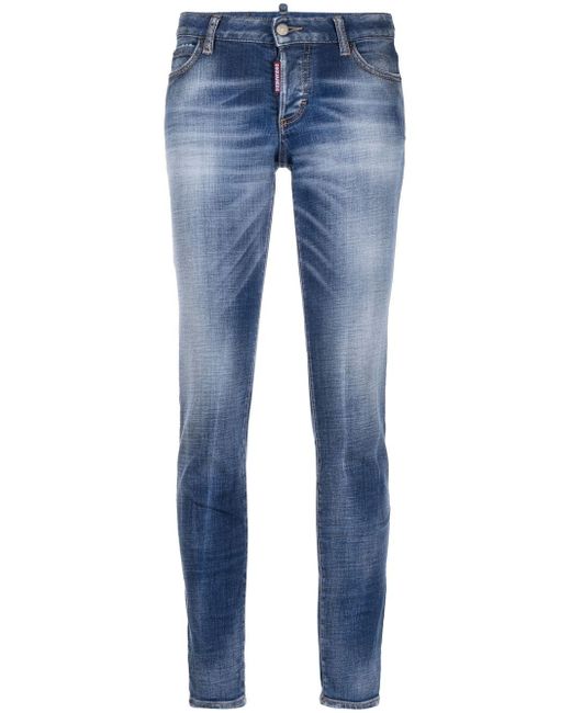 Dsquared2 faded cropped skinny jeans