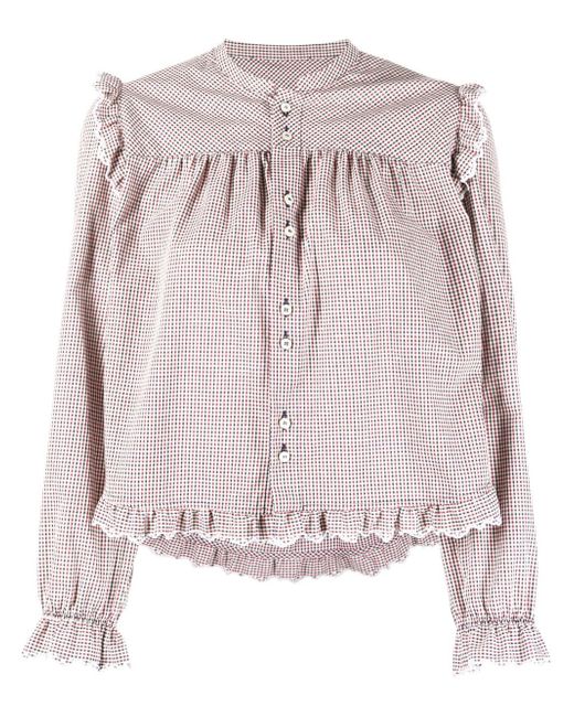 Dsquared2 check-pattern ruffled blouse