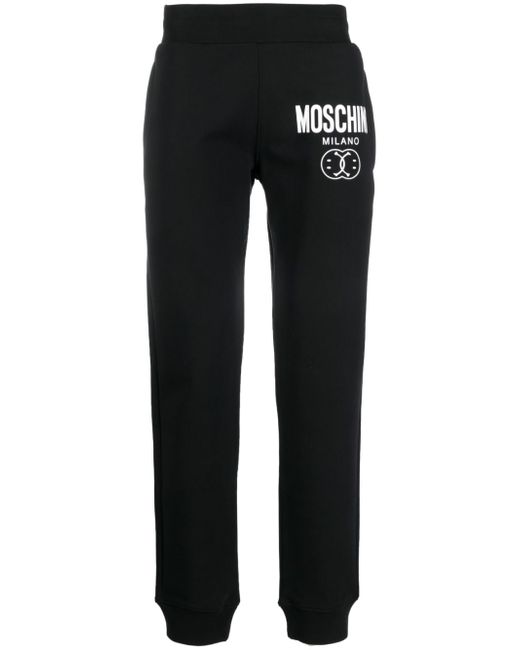 Moschino logo-print cotton track trousers