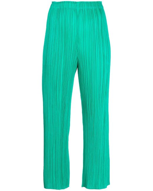 Pleats Please By Issey Miyake high-waisted plissé cropped trousers