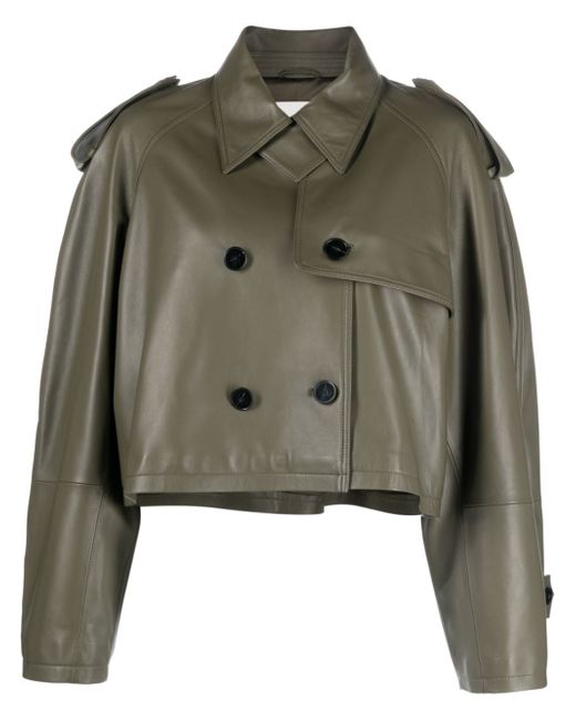 Closed cropped trench jacket