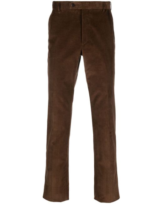 Brioni velvet straight-leg trousers