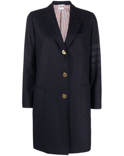 Thom Browne Engineered single-breasted side-stripe coat