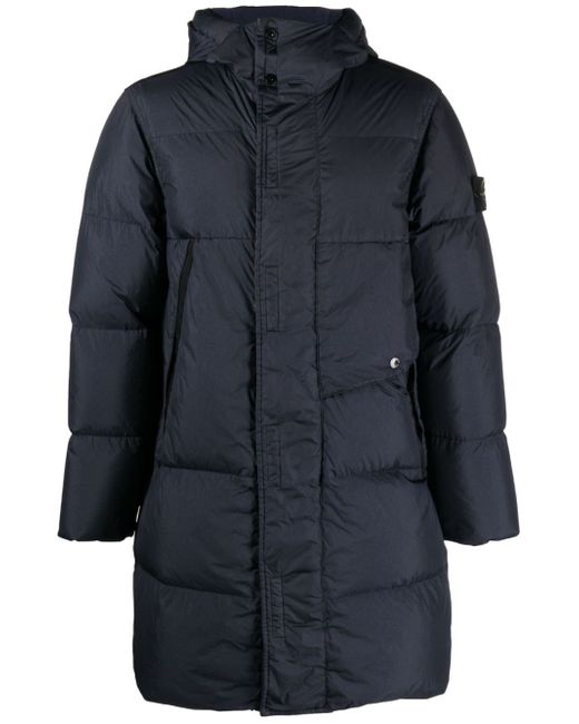 Stone Island Compass-patch hooded down coat
