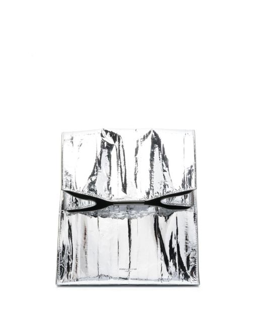 Saint Laurent Deli metallic-effect clutch bag