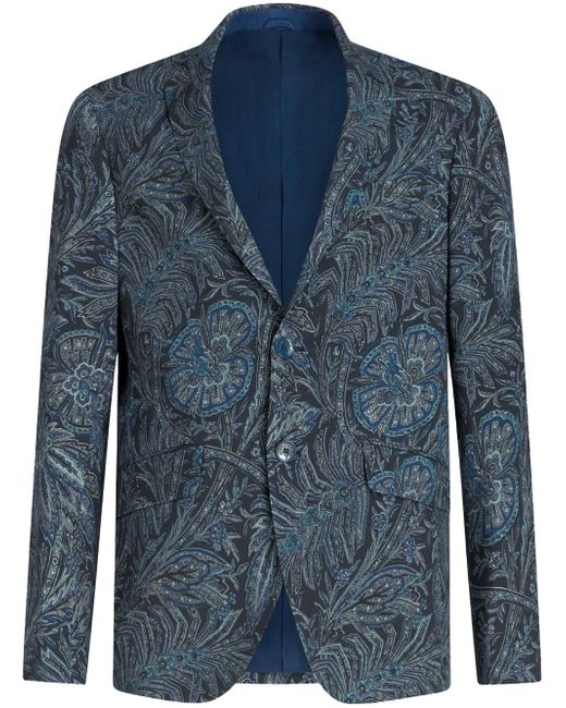 Etro patterned floral-print buttoned jacket