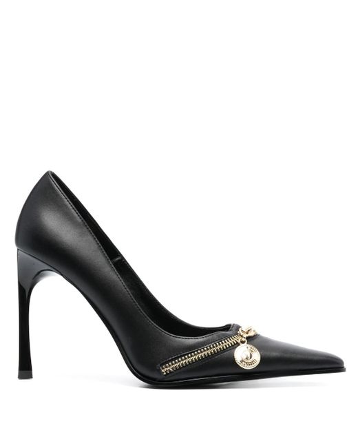 Versace Jeans Couture 95mm logo-plaque pointed-toe pumps