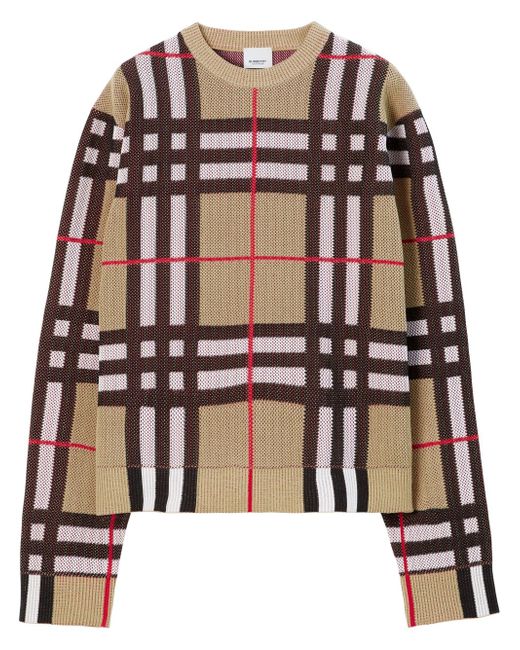 Burberry Check Technical Cotton Sweater