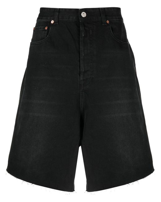 Vetements button-up wide-leg denim shorts