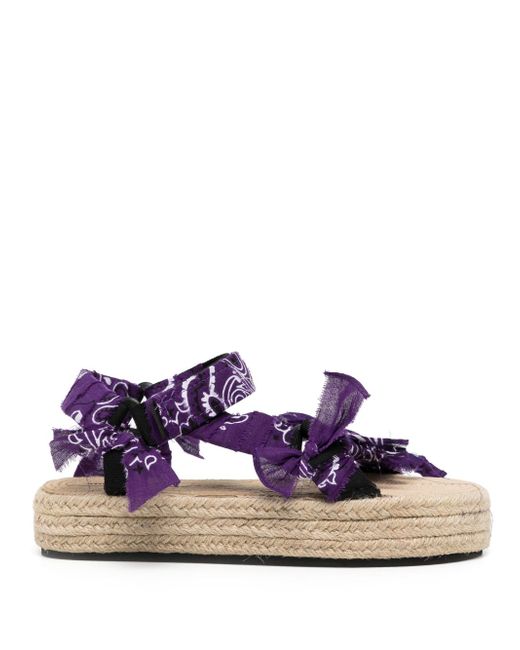Arizona Love Trekky bandana-print raffia sandals