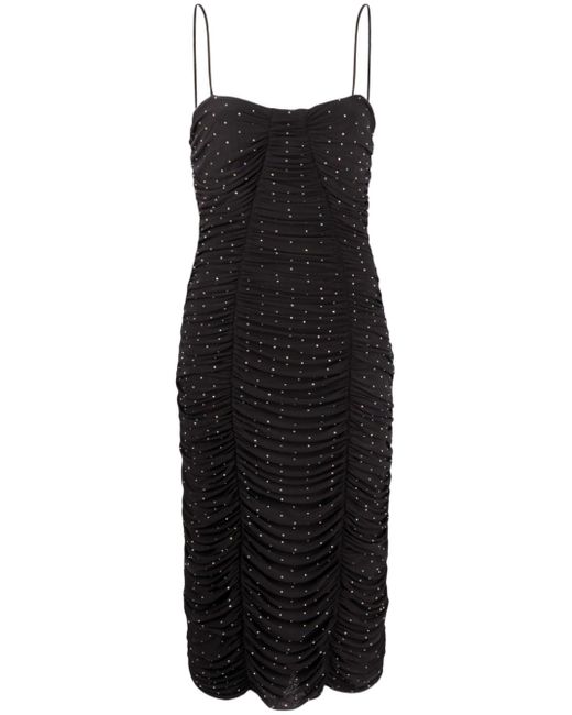 Rotate crystal-embellishment ruched dress