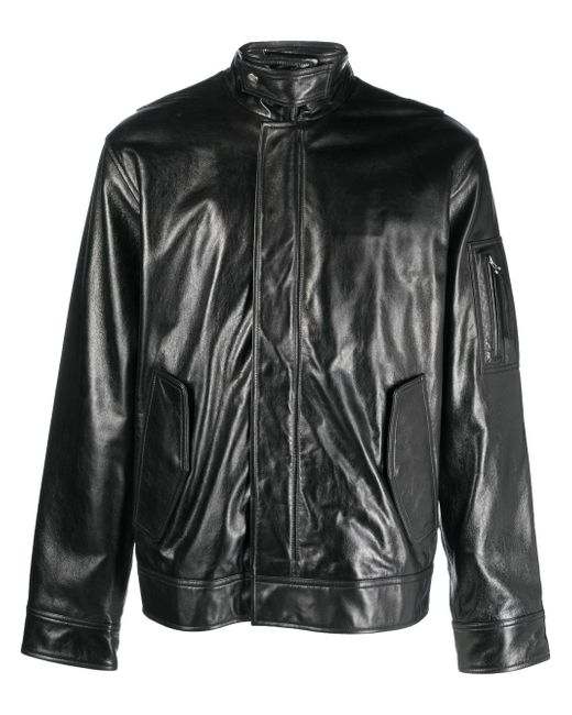 Helmut Lang zip-up leather jacket