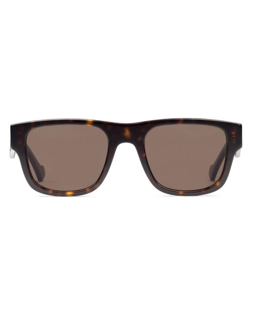 Gucci logo-print square-frame sunglasses