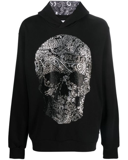 Philipp Plein rhinestone-embellished skull hoodie