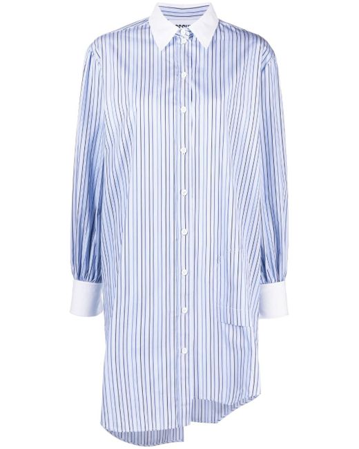 Moschino striped asymmetric shirt dress