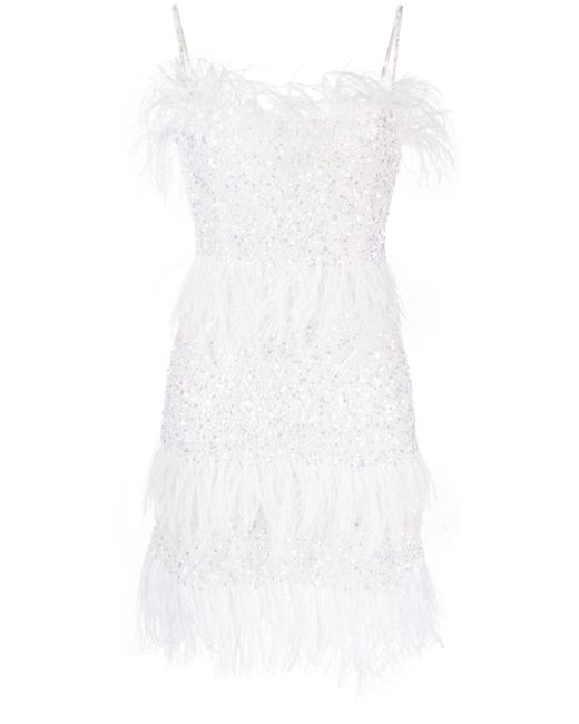 Rachel Gilbert Frenchy sequin-embellished feather minidress