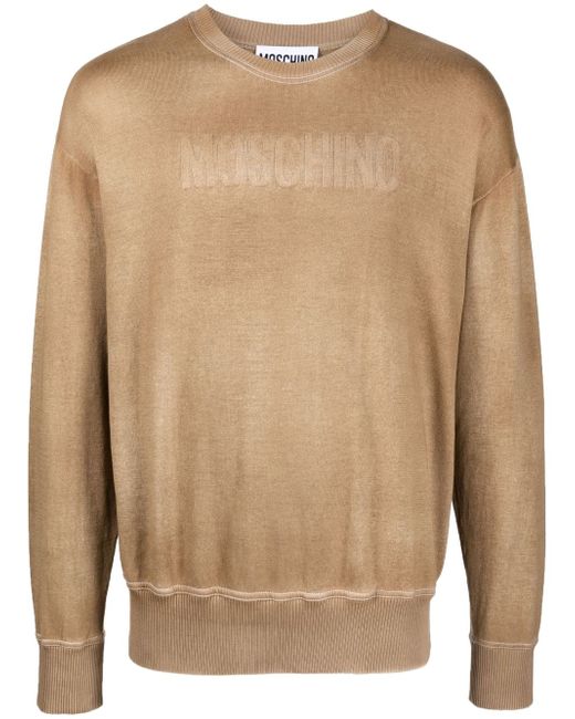 Moschino logo-intarsia knitted sweater