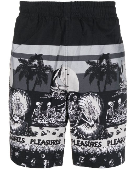 Pleasures graphic-print knee-length shorts