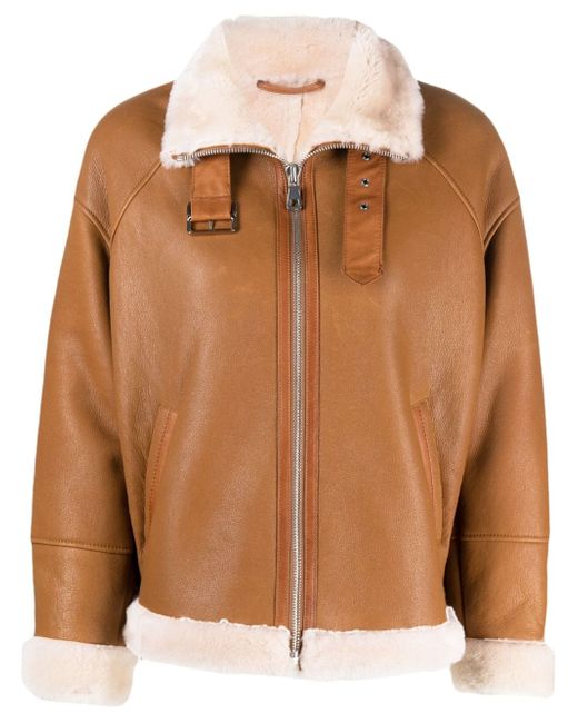 Liska zip-front shearling jacket