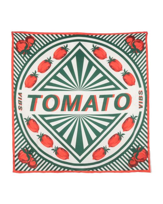 Henrik Vibskov Tomato-print silk scarf