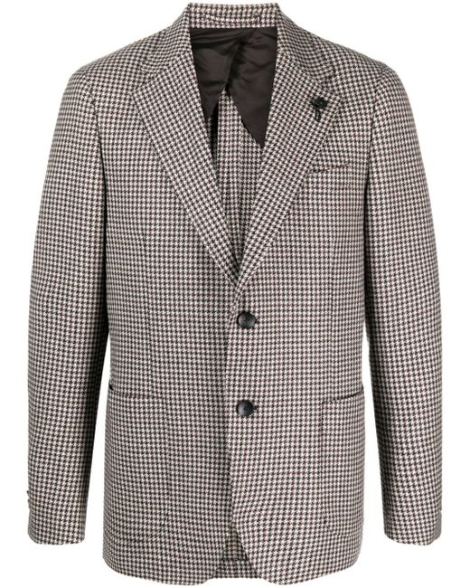 Lardini houndstooth-pattern wool blazer