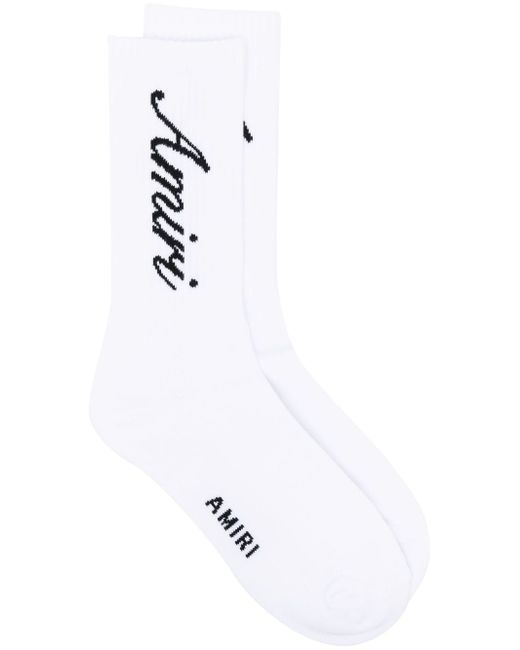 Amiri intarsia-knitted logo socks