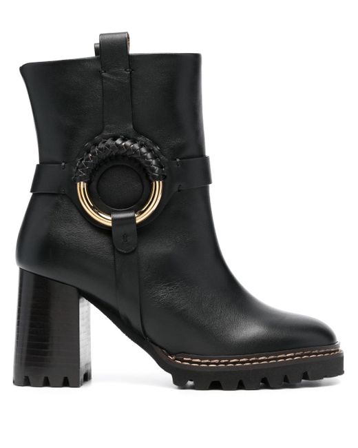 See by Chloé Hana 80mm round-toe boots