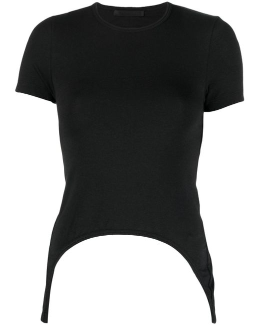 Helmut Lang curved-hem cut-out t-shirt
