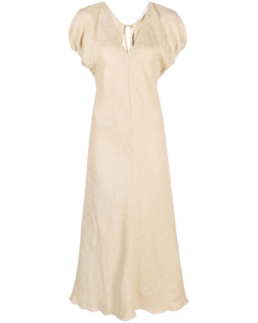 Tela V-neck puff-sleeve dress