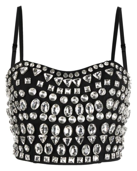 Sandro crystal-embellished bustier-style top